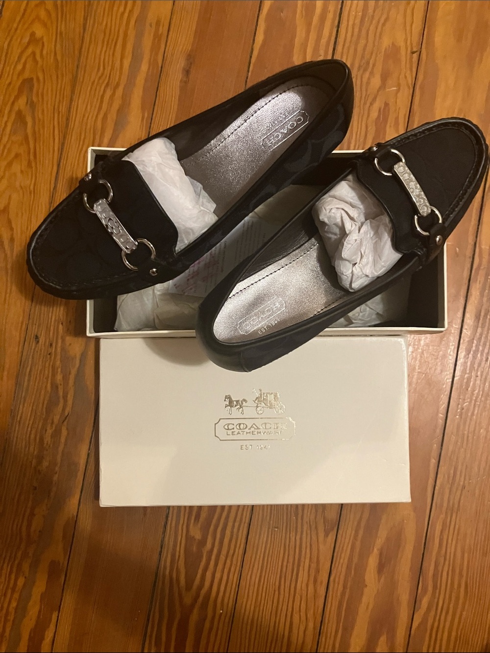 Coach Black Signature Jacquard Men’s Slip-On Loafers